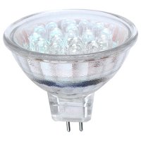 MR16 LED 12 CW, Светодиодная лампа 0.8Вт, холодный белый цвет, 12 светодиодов, цоколь G5.3